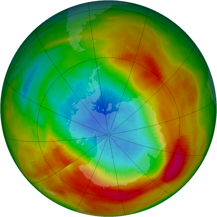 Antarctic ozone map for 10 October 1979